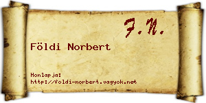 Földi Norbert névjegykártya