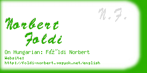 norbert foldi business card